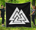 Viking Valknut Symbol Print Quilt