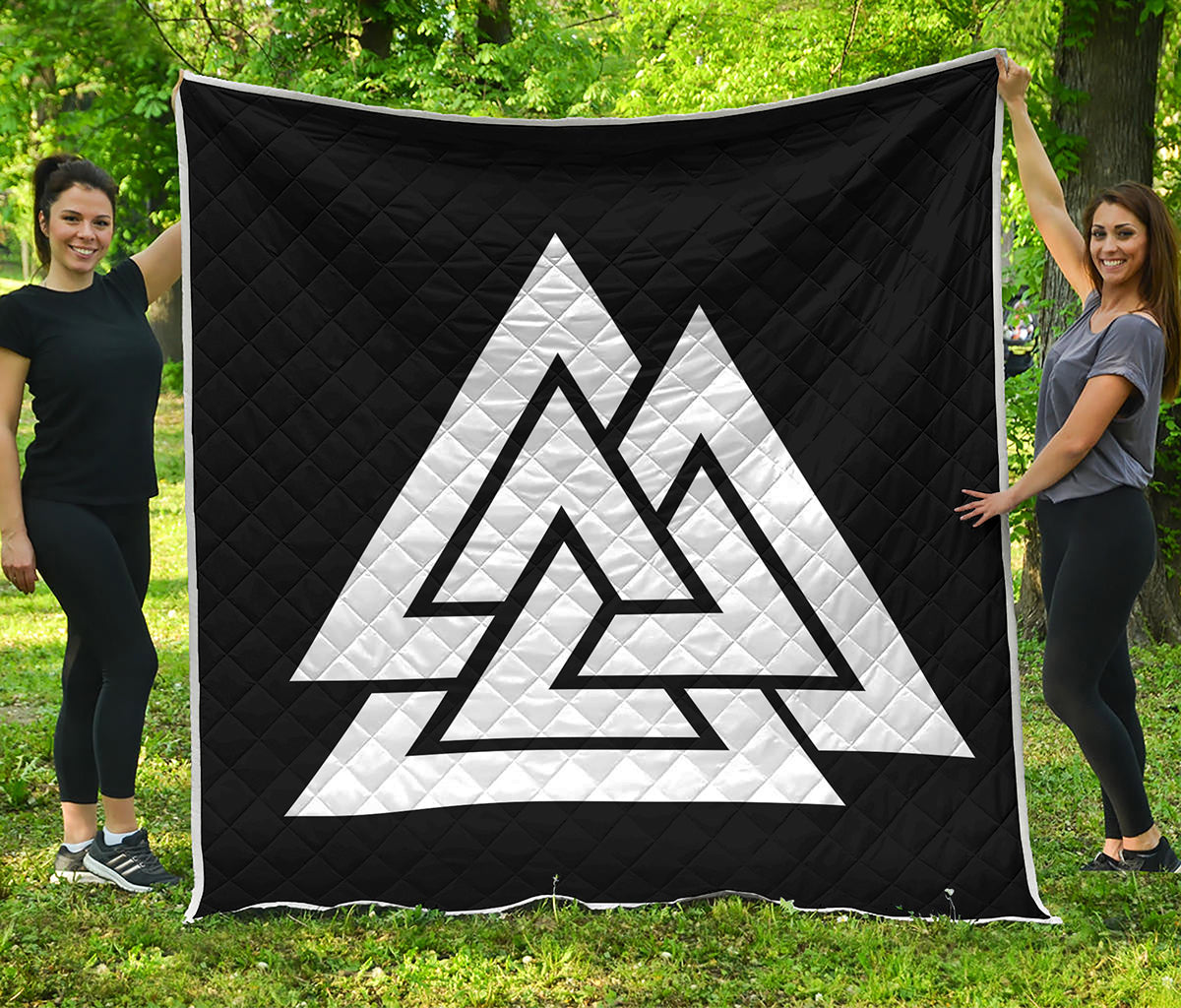 Viking Valknut Symbol Print Quilt