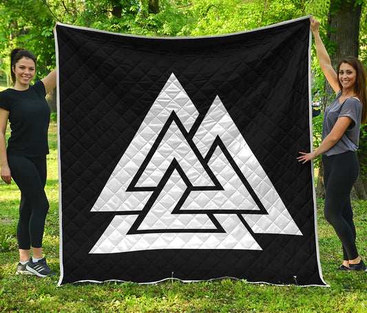 Viking Valknut Symbol Print Quilt