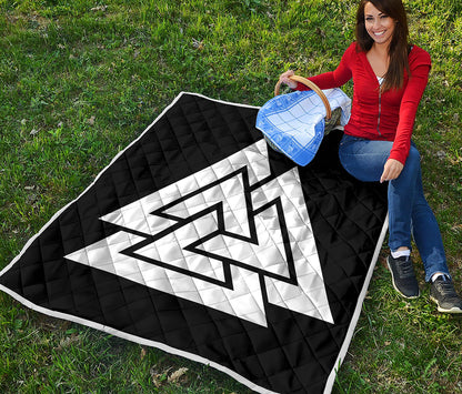 Viking Valknut Symbol Print Quilt
