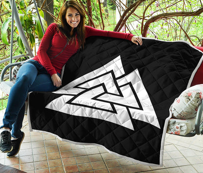 Viking Valknut Symbol Print Quilt