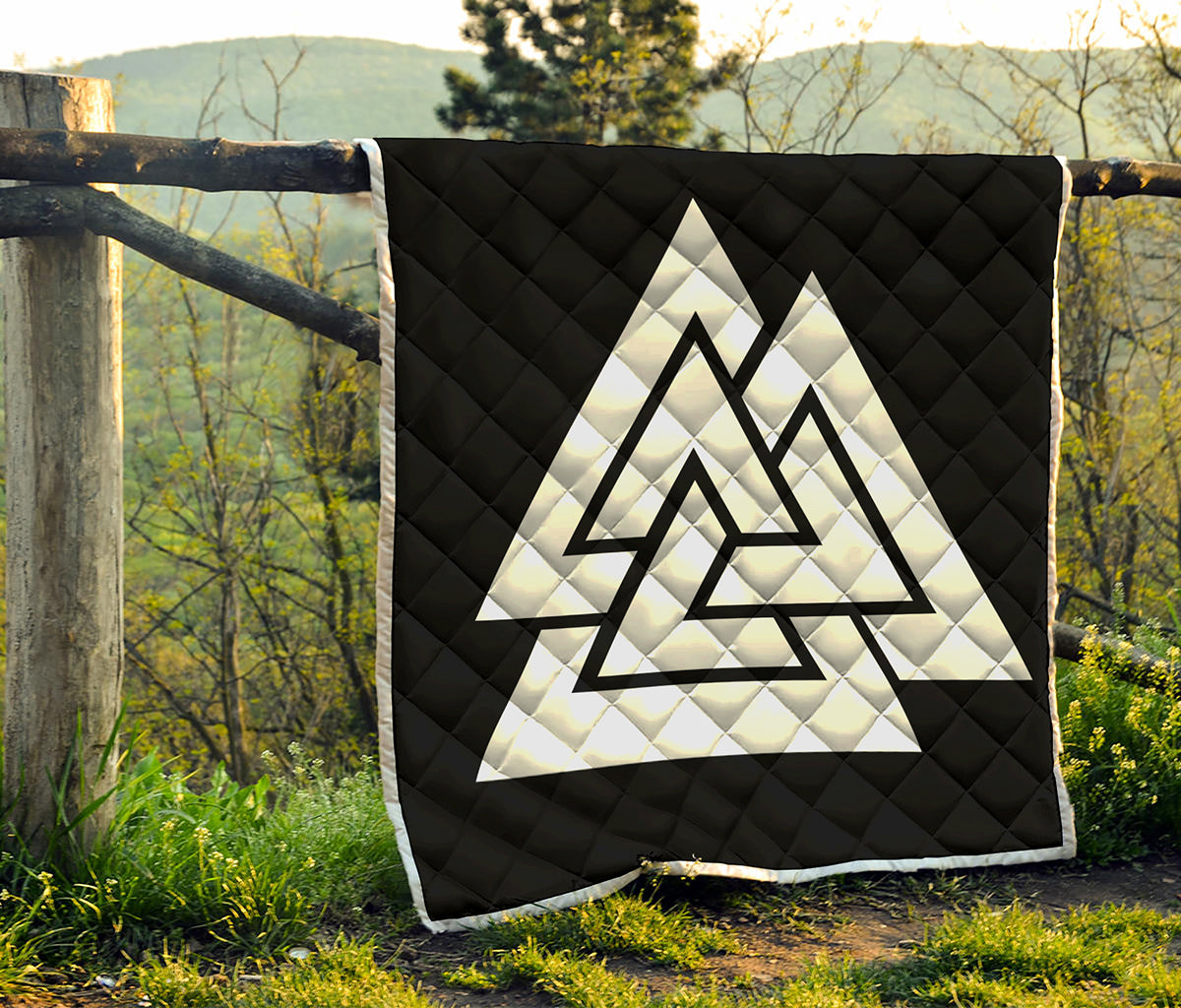 Viking Valknut Symbol Print Quilt