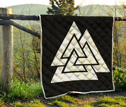 Viking Valknut Symbol Print Quilt