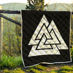 Viking Valknut Symbol Print Quilt