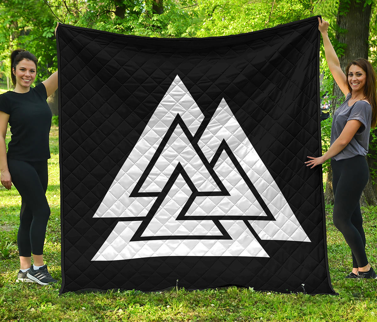Viking Valknut Symbol Print Quilt