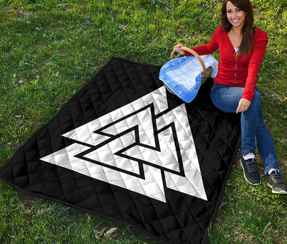 Viking Valknut Symbol Print Quilt