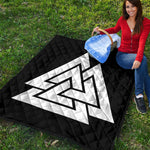 Viking Valknut Symbol Print Quilt