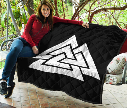 Viking Valknut Symbol Print Quilt