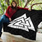 Viking Valknut Symbol Print Quilt