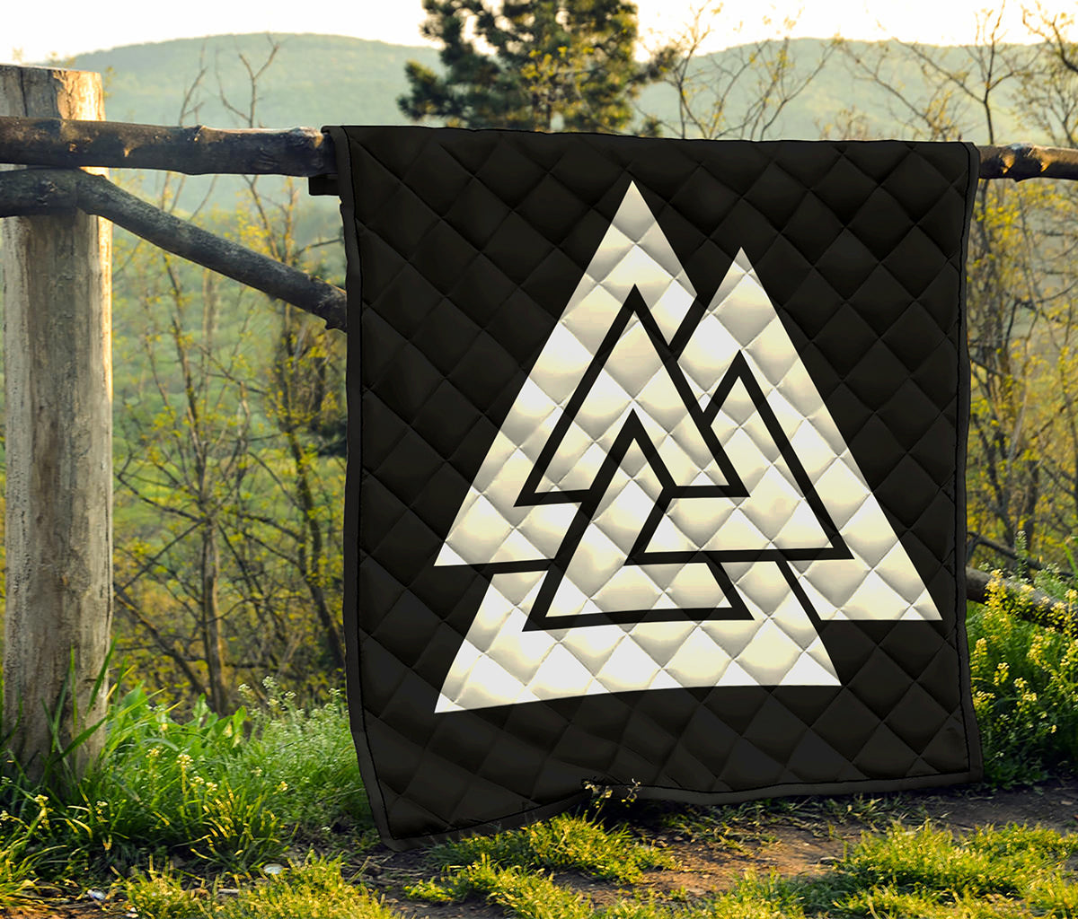 Viking Valknut Symbol Print Quilt