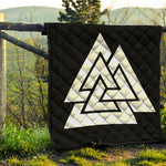 Viking Valknut Symbol Print Quilt