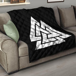 Viking Valknut Symbol Print Quilt