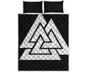 Viking Valknut Symbol Print Quilt Bed Set