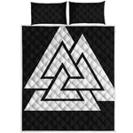 Viking Valknut Symbol Print Quilt Bed Set