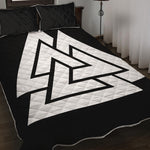 Viking Valknut Symbol Print Quilt Bed Set