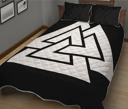 Viking Valknut Symbol Print Quilt Bed Set