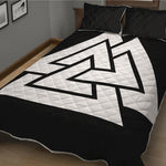 Viking Valknut Symbol Print Quilt Bed Set
