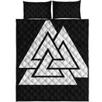 Viking Valknut Symbol Print Quilt Bed Set