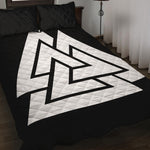 Viking Valknut Symbol Print Quilt Bed Set