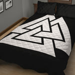 Viking Valknut Symbol Print Quilt Bed Set