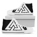 Viking Valknut Symbol Print White High Top Shoes