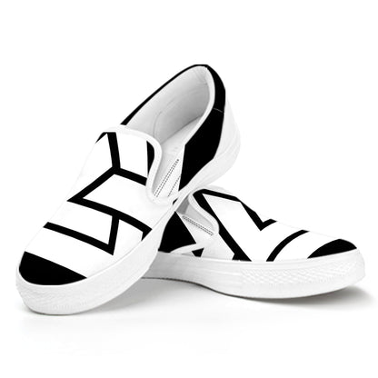 Viking Valknut Symbol Print White Slip On Shoes