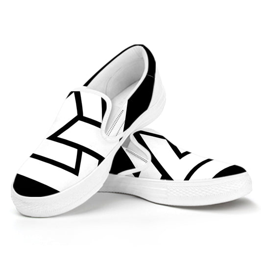 Viking Valknut Symbol Print White Slip On Shoes