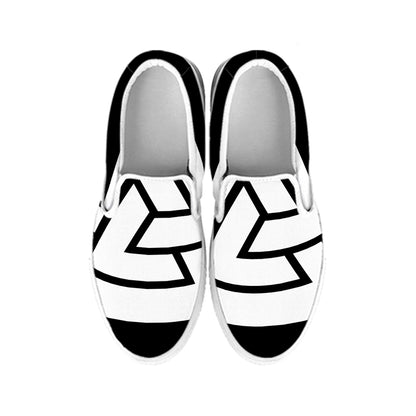 Viking Valknut Symbol Print White Slip On Shoes