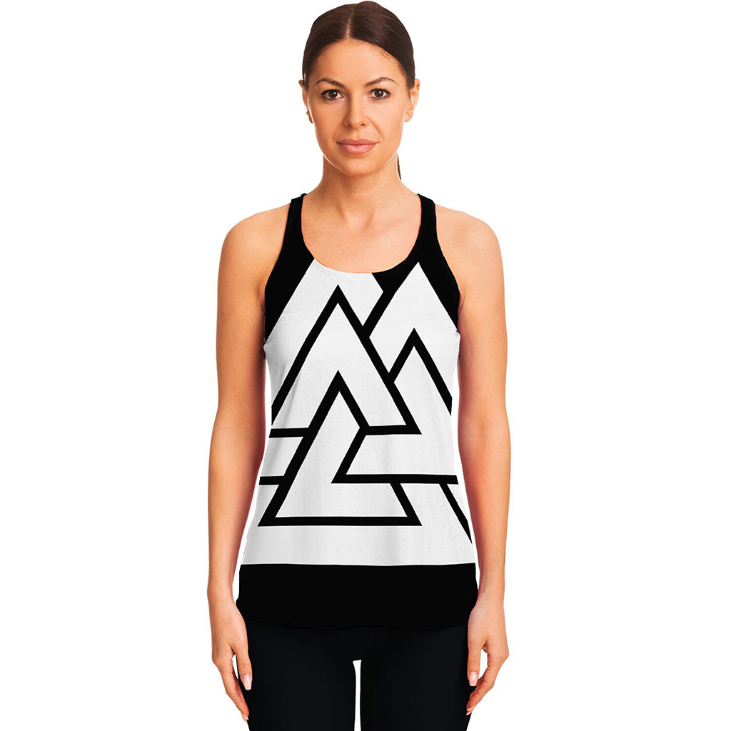 Viking Valknut Symbol Print Women's Racerback Tank Top