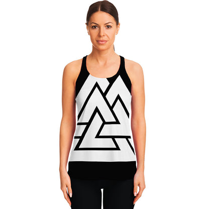 Viking Valknut Symbol Print Women's Racerback Tank Top