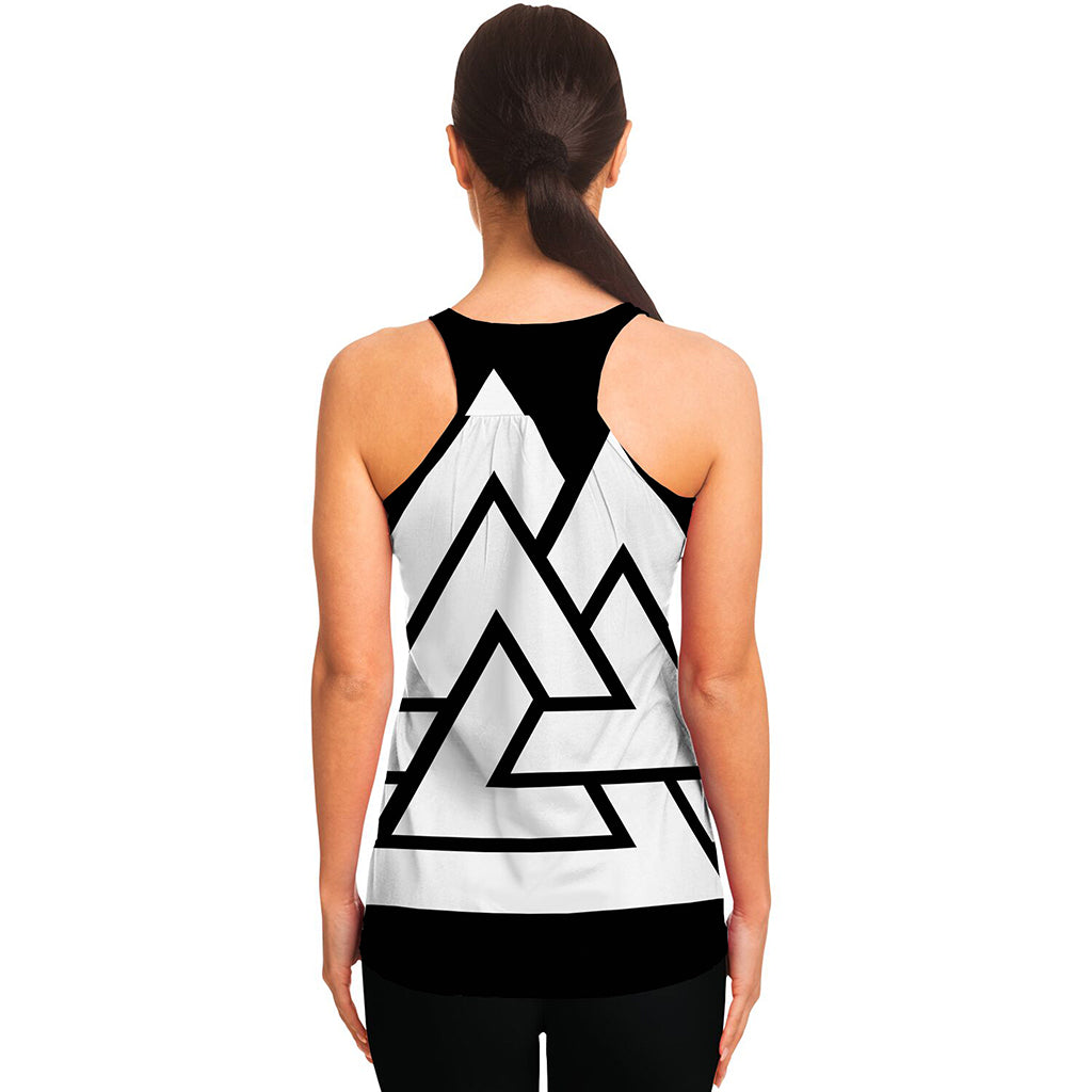 Viking Valknut Symbol Print Women's Racerback Tank Top