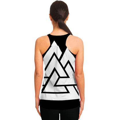 Viking Valknut Symbol Print Women's Racerback Tank Top