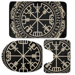 Viking Vegvisir Print 3 Piece Bath Mat Set