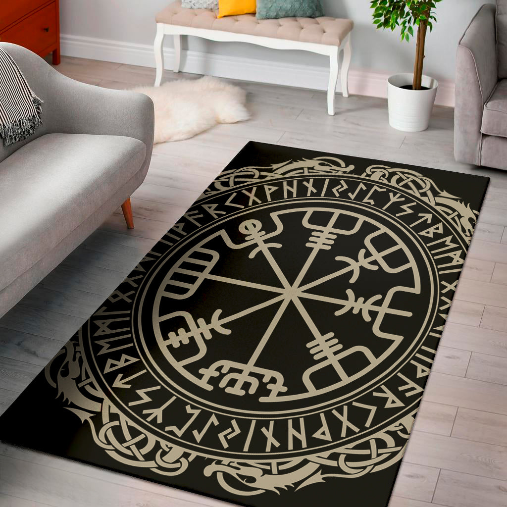 Viking Vegvisir Print Area Rug