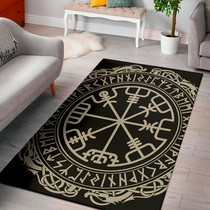 Viking Vegvisir Print Area Rug