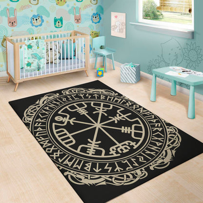 Viking Vegvisir Print Area Rug