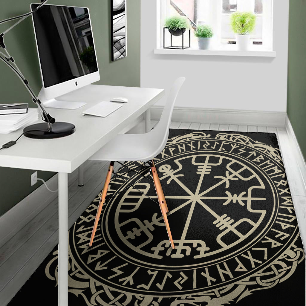 Viking Vegvisir Print Area Rug