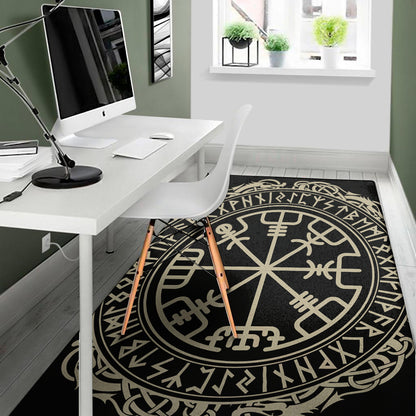 Viking Vegvisir Print Area Rug