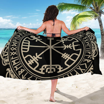 Viking Vegvisir Print Beach Sarong Wrap