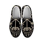 Viking Vegvisir Print Black Slip On Shoes