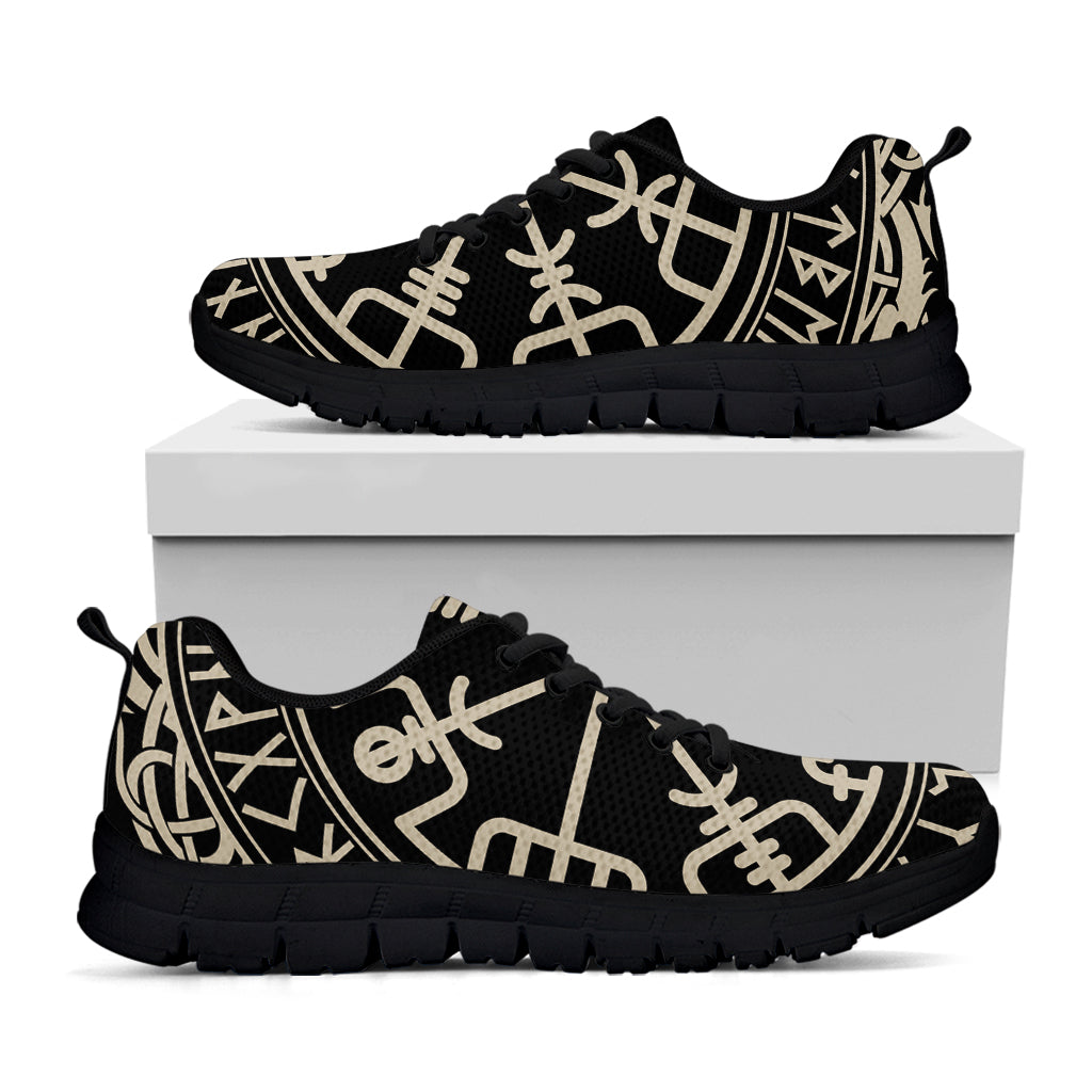Viking Vegvisir Print Black Sneakers