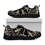 Viking Vegvisir Print Black Sneakers