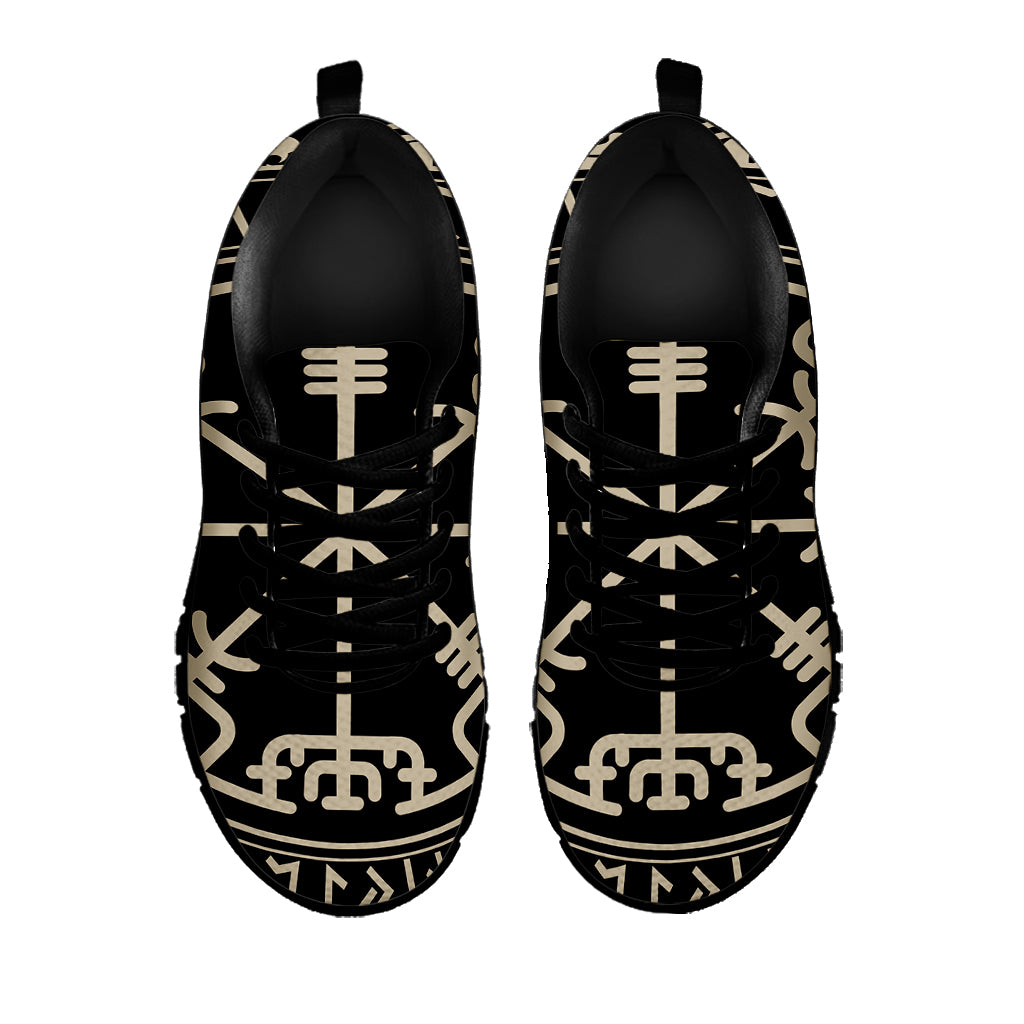 Viking Vegvisir Print Black Sneakers