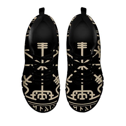 Viking Vegvisir Print Black Sneakers