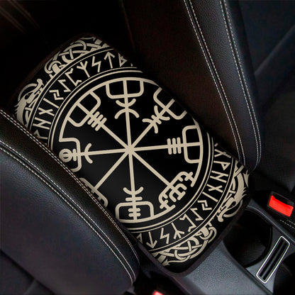 Viking Vegvisir Print Car Center Console Cover