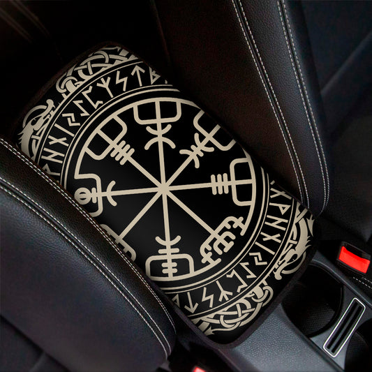 Viking Vegvisir Print Car Center Console Cover
