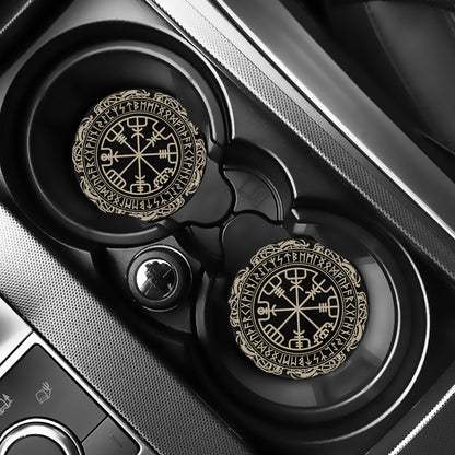 Viking Vegvisir Print Car Coasters
