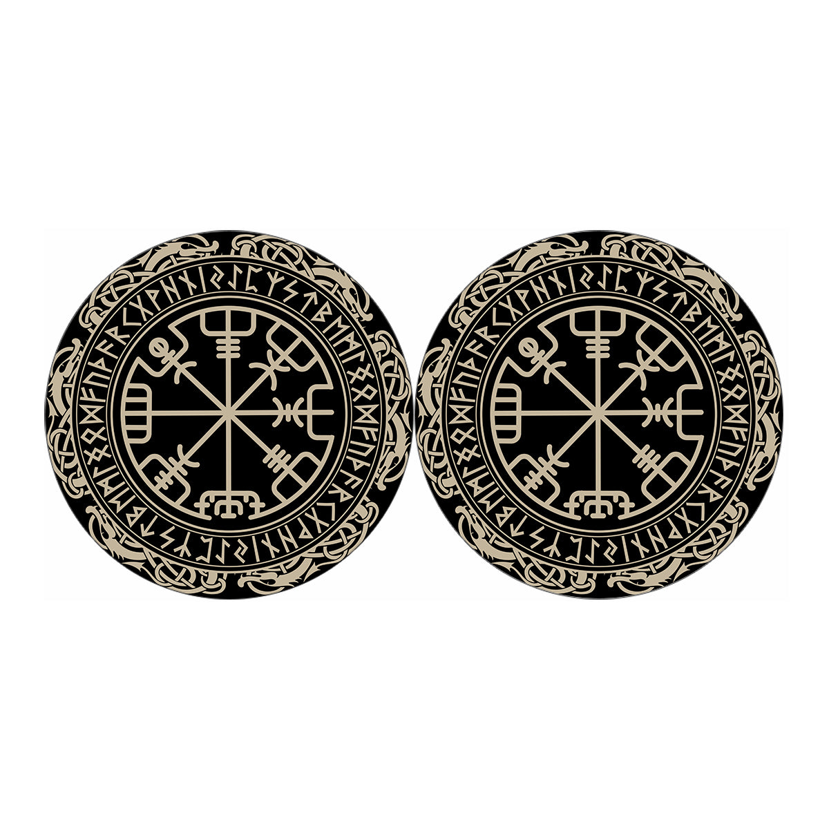 Viking Vegvisir Print Car Coasters