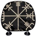 Viking Vegvisir Print Car Headrest Covers