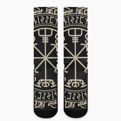 Viking Vegvisir Print Crew Socks